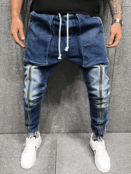 Spodnie jeansowe męskie niebieskie OZONEE O/B5605Z