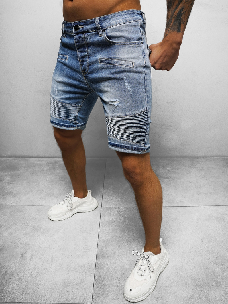 Spodenki męskie jeansowe niebieskie OZONEE NB/MP0033B