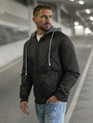 Kurtka męska pikowana czarna OZONEE JS/8M986/392Z