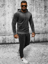 Komplet dresowy męski welurowy grafitowy OZONEE JS/8C1171/6