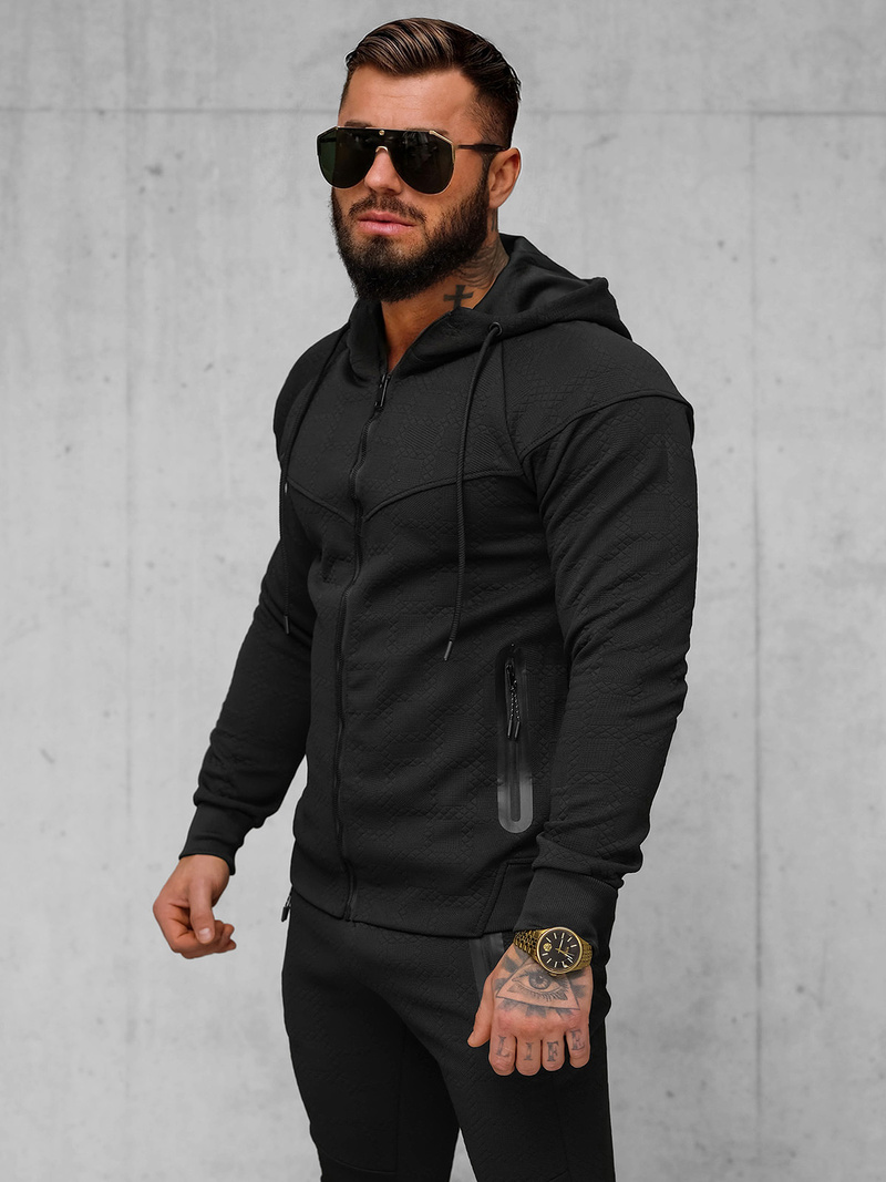 Komplet dresowy męski czarny OZONEE O/FF3705AB