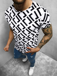 T-Shirt męski biało-czarny OZONEE O/BL57
