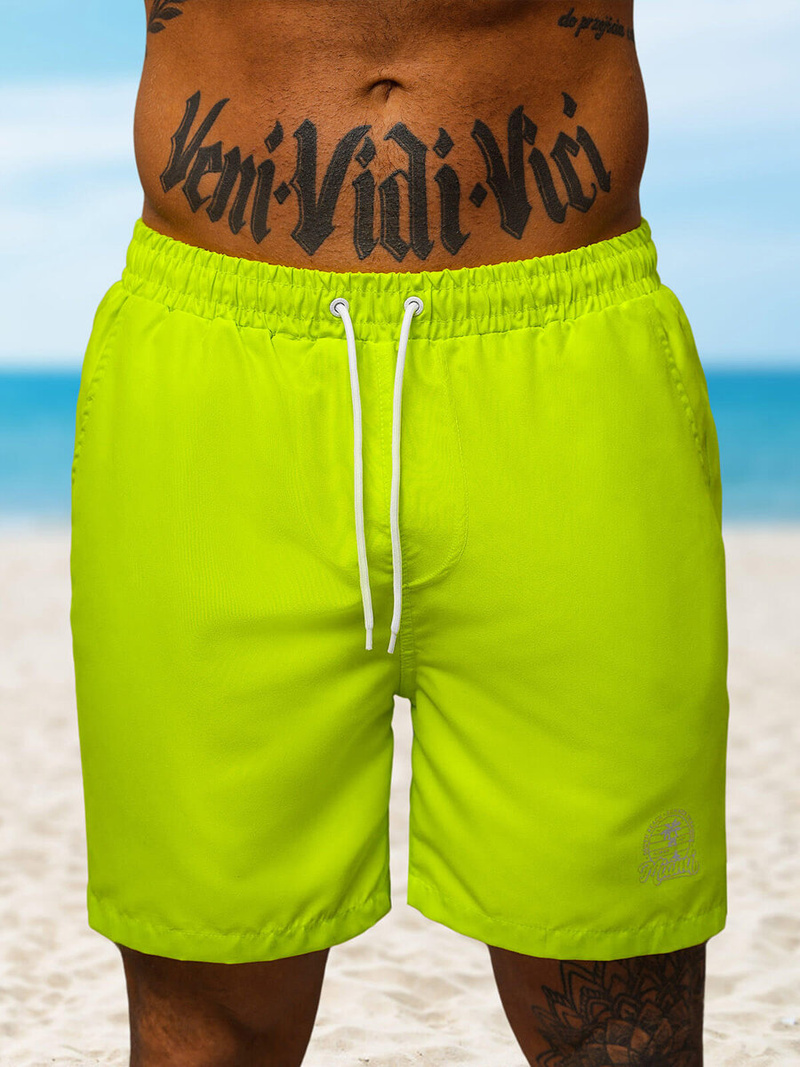 Spodenki kąpielowe męskie żółto-neonowe OZONEE O/MTK4454