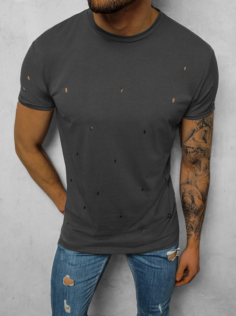 T-Shirt męski grafitowy OZONEE NB/3009