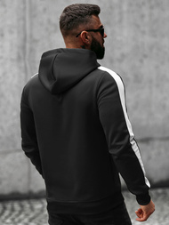 Bluza z kapturem męska czarno-biała OZONEE O/8B153/3/1