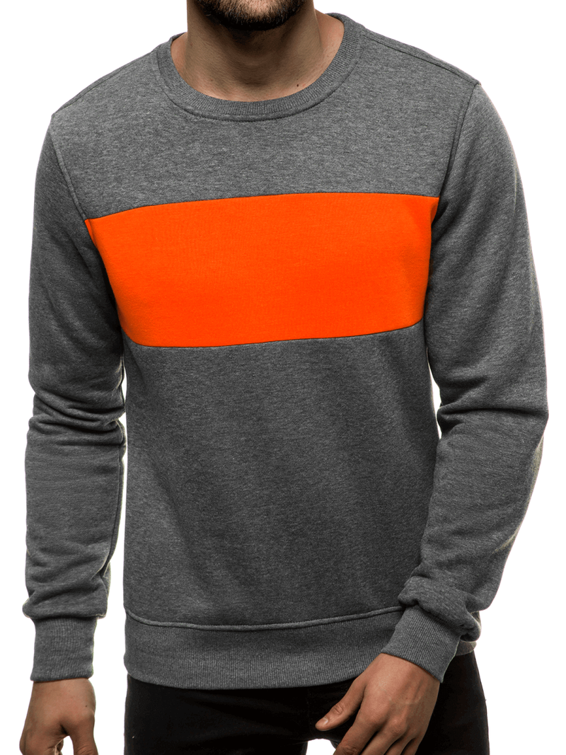 Bluza męska grafitowo-pomarańczowa OZONEE JS/2021/32