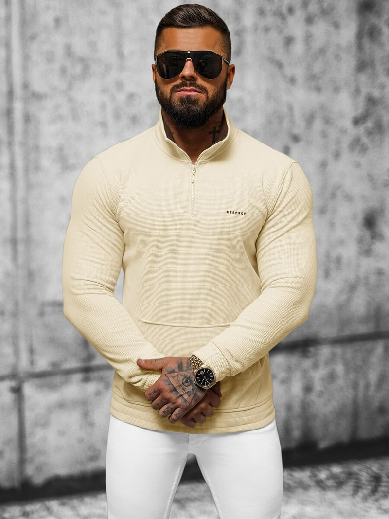 Bluza męska jasnobeżowa OZONEE O/TB2302