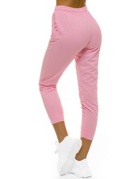 Spodnie dresowe damskie jasnoróżowe OZONEE O/MB2002/21