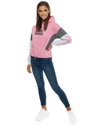 Bluza z kapturem damska jasnoróżowa OZONEE JS/KSW2025