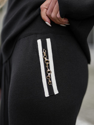 Komplet dresowy damski dwuczęściowy czarny OZONEE JS/26C8801/3