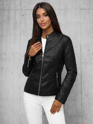 Kurtka skórzana damska czarna OZONEE JS/11Z8052Z