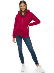 Bluza damska rozpinana z kapturem bordowa OZONEE JS/W03Z