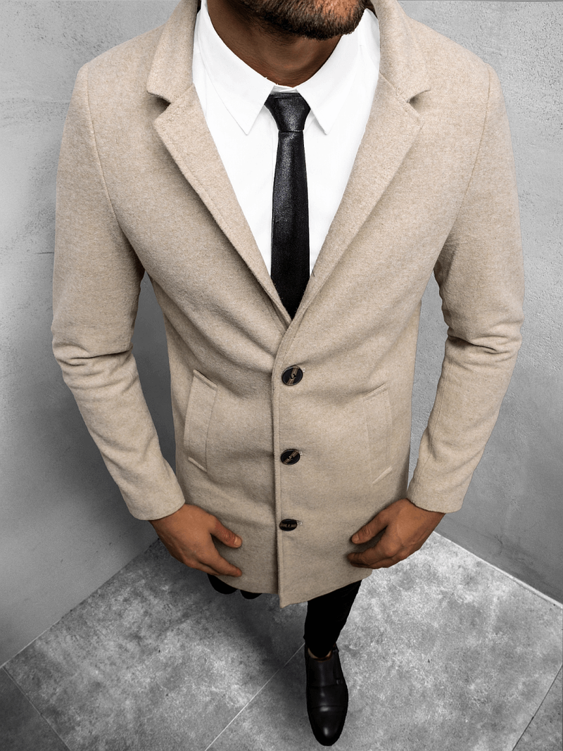 Płaszcz męski beżowy OZONEE O/5628