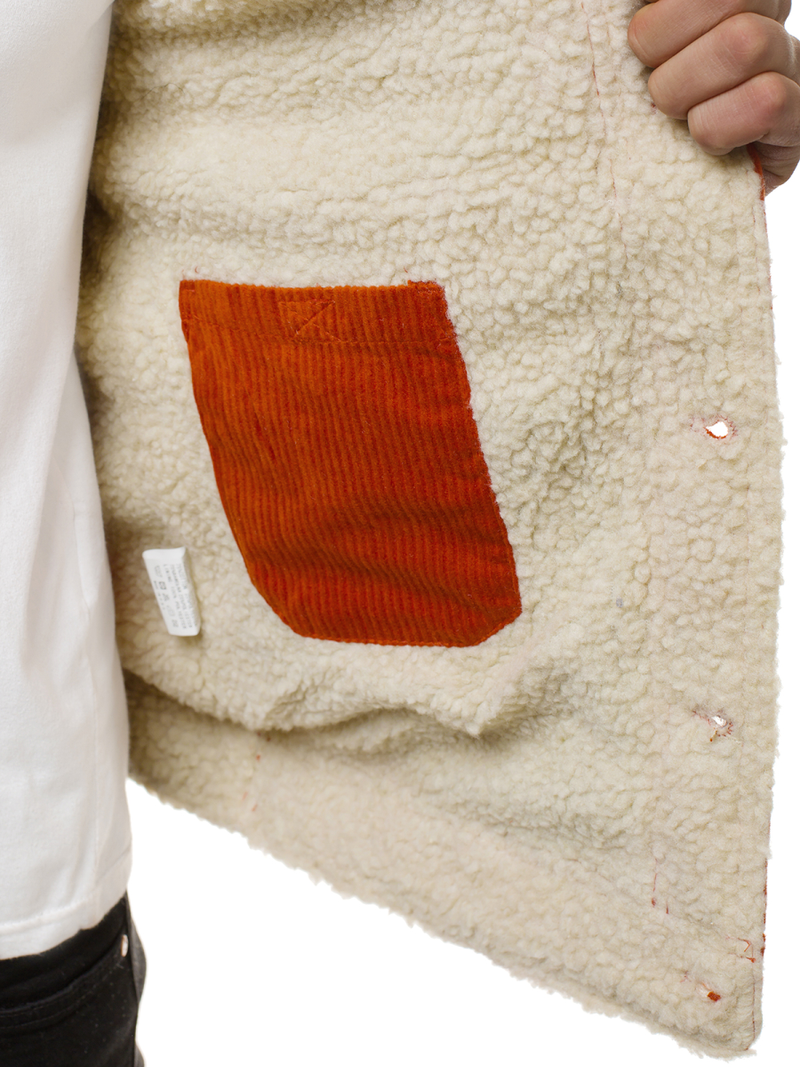 Kurtka męska jeans pomarańczowa OZONEE JB/JP1179/3Z