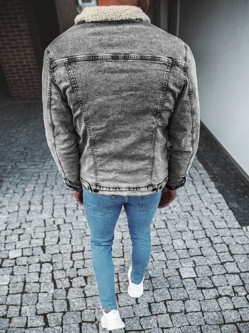 Kurtka męska jeans grafitowa OZONEE BN/7287