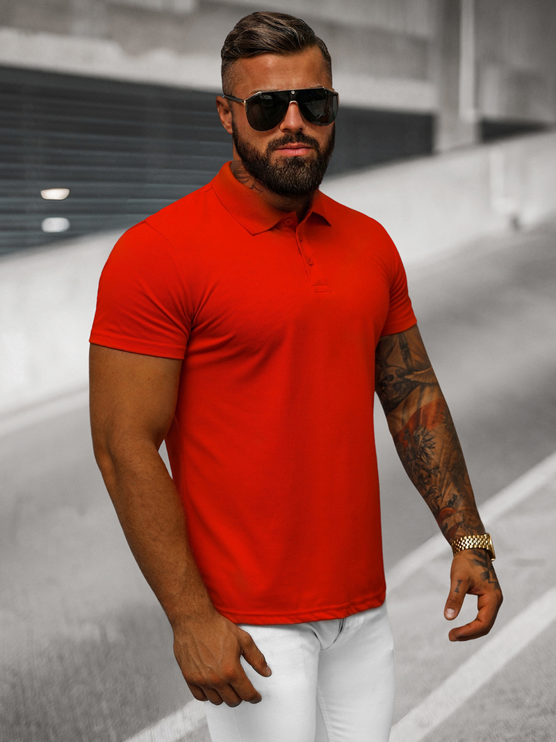 Футболка Поло чоловіча червона OZONEE JS/8T80/18Z