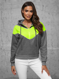 Bluza z kapturem damska grafitowa OZONEE JS/KSW2036Z