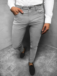 Spodnie męskie chino materiałowe jasno-szare OZONEE DJ/5612