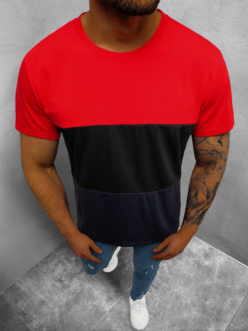 T-Shirt męski czerwony OZONEE JS/8T87/1