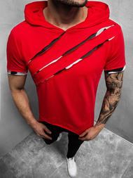 T-Shirt męski czerwony OZONEE A/1185Z 