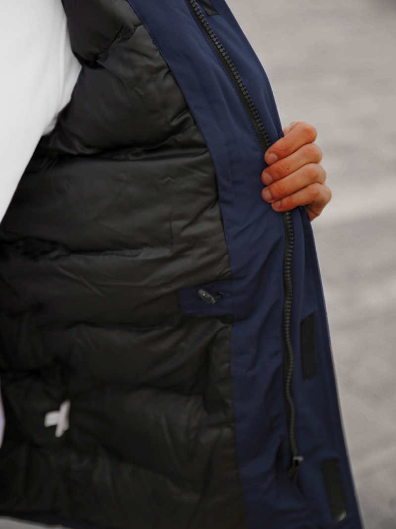 Kurtka zimowa męska parka z futerkiem granatowa OZONEE JB/JP1173/2Z