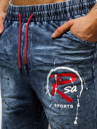 Spodenki męskie jeansowe niebieskie OZONEE JS/KK1075Z