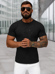 T-shirt męski slim fit czarny OZONEE O/QQ1389