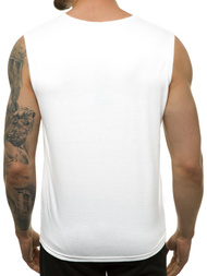 T-Shirt męski bez rękawów biały OZONEE JS/KS2091