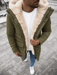 Kurtka zimowa męska parka z futerkiem khaki OZONEE JS/22M115/2