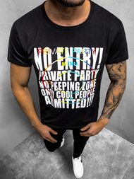 T-Shirt męski z nadrukiem czarny OZONEE JS/KS2361Z