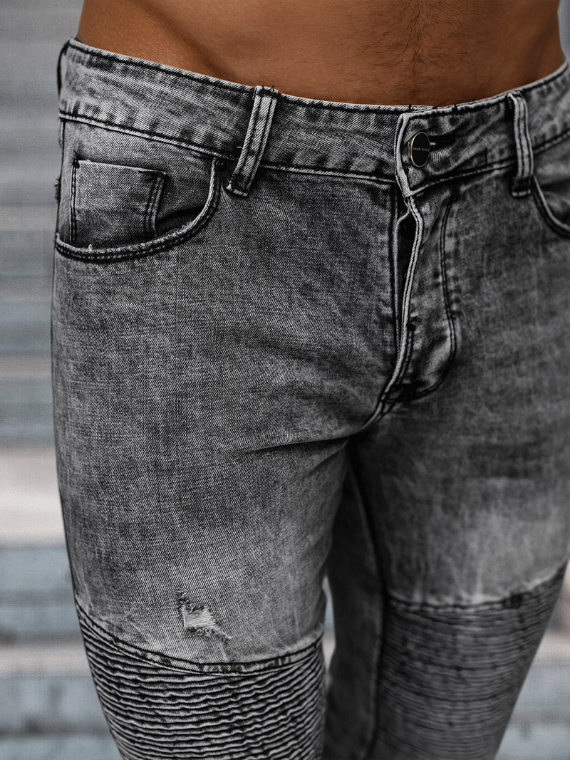 Spodnie jeansowe męskie czarne OZONEE NB/MP0069N