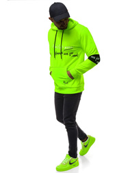 Bluza z kapturem męska zielona-neon OZONEE MACH/3105Z