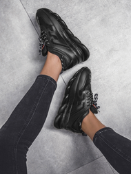 Sneakersy damskie czarne OZONEE G/2021