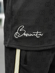 Komplet dresowy męski krótki ciemno-grafitowy OZONEE O/QQ1621AB