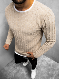 Sweter męski beżowy OZONEE MACH/2137Z