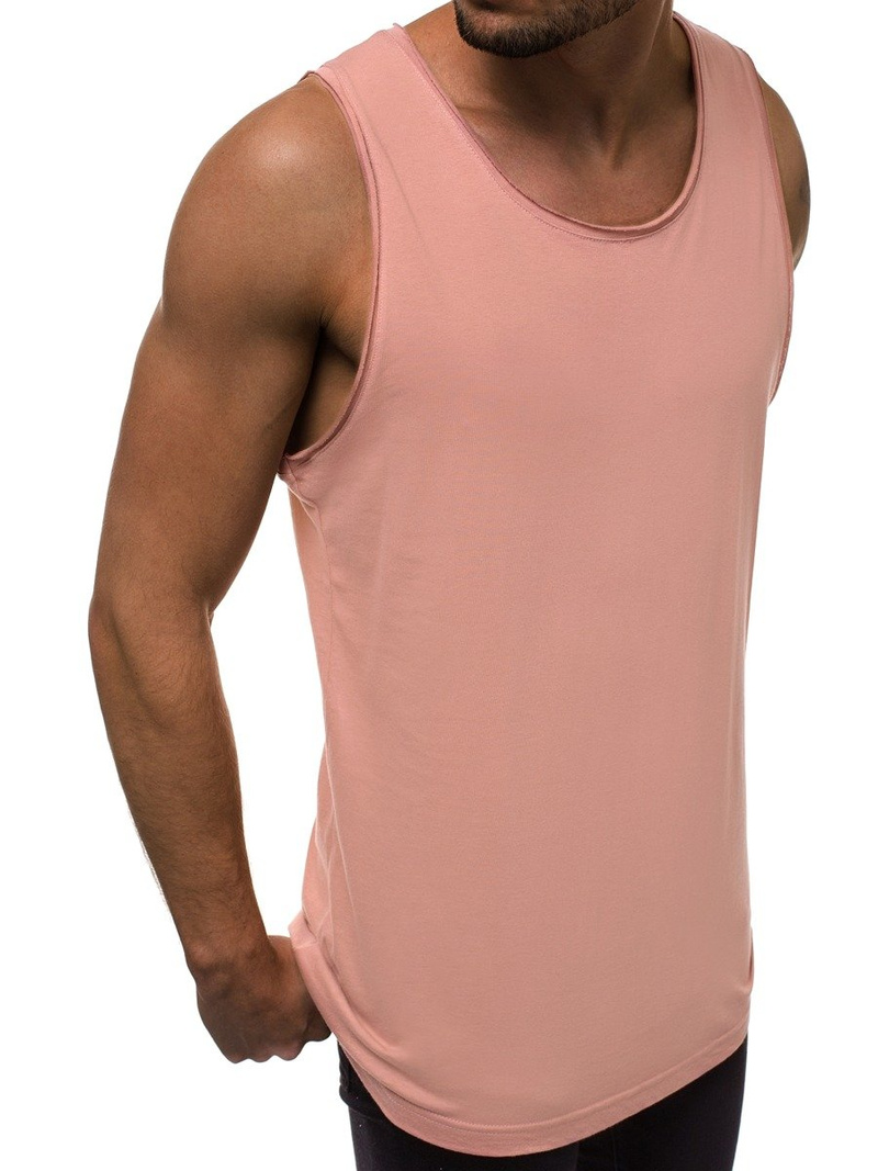 Koszulka bez rękawów męska różowa OZONEE O/1205