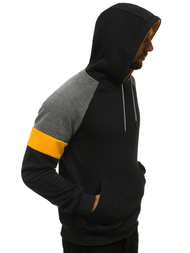Bluza męska z kapturem czarna OZONEE JS/KS2236Z