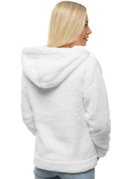 Bluza damska rozpinana z kapturem biała OZONEE JS/HH007/45