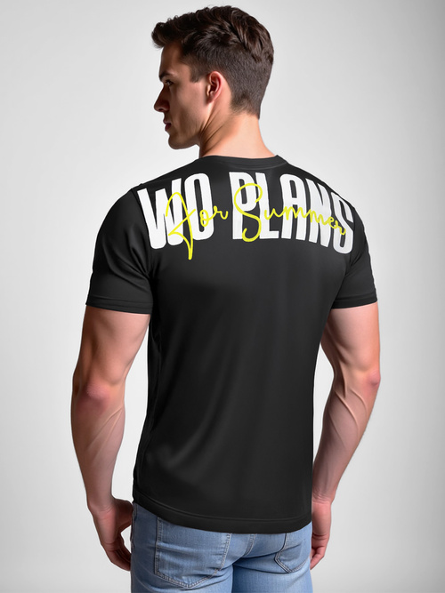 T-shirt męski czarny OZONEE O/T1277/3Z