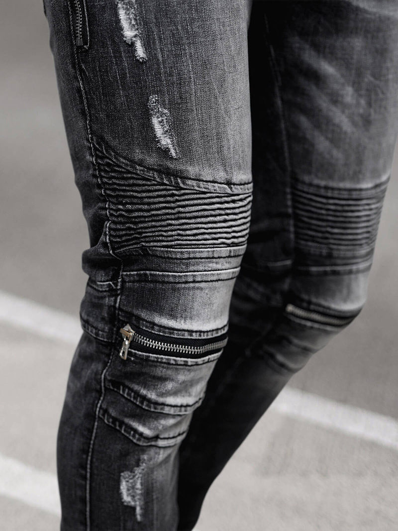 Spodnie jeansowe męskie czarne OZONEE NB/MP0007N