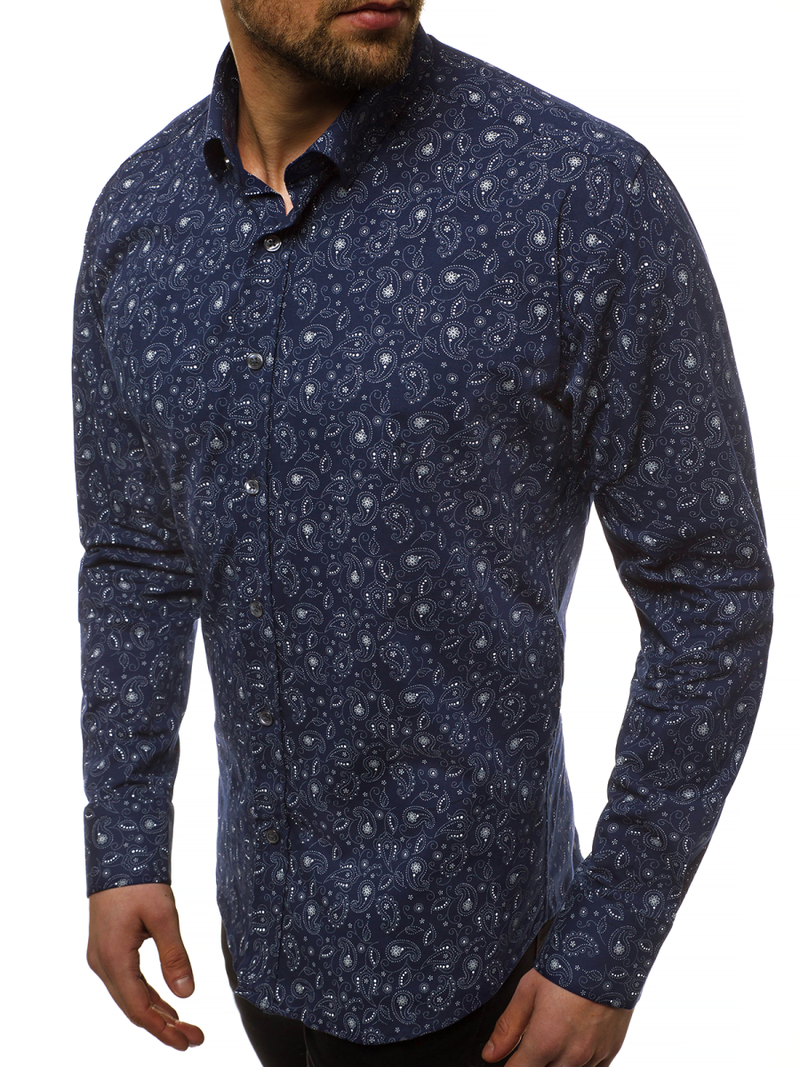 Koszula męska granatowa OZONEE B/K62