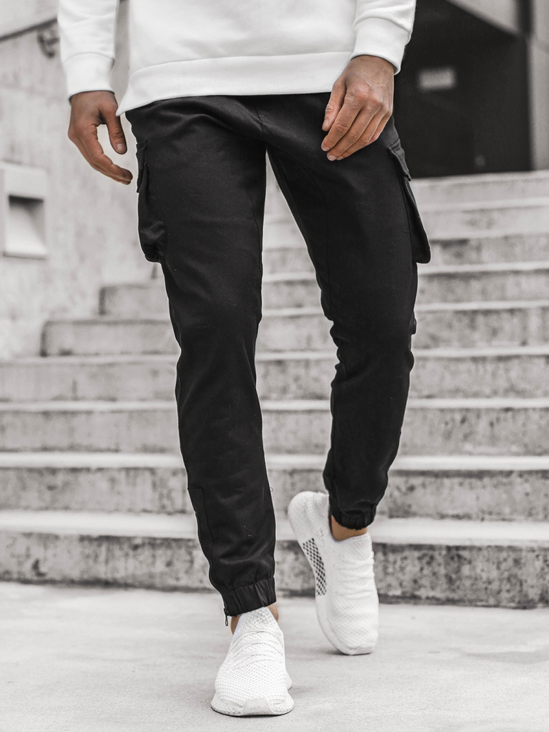 Штани чоловічі джоггери Чорнi OZONEE A/705