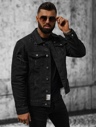 Kurtka męska jeansowa czarna OZONEE NB/MJ535N