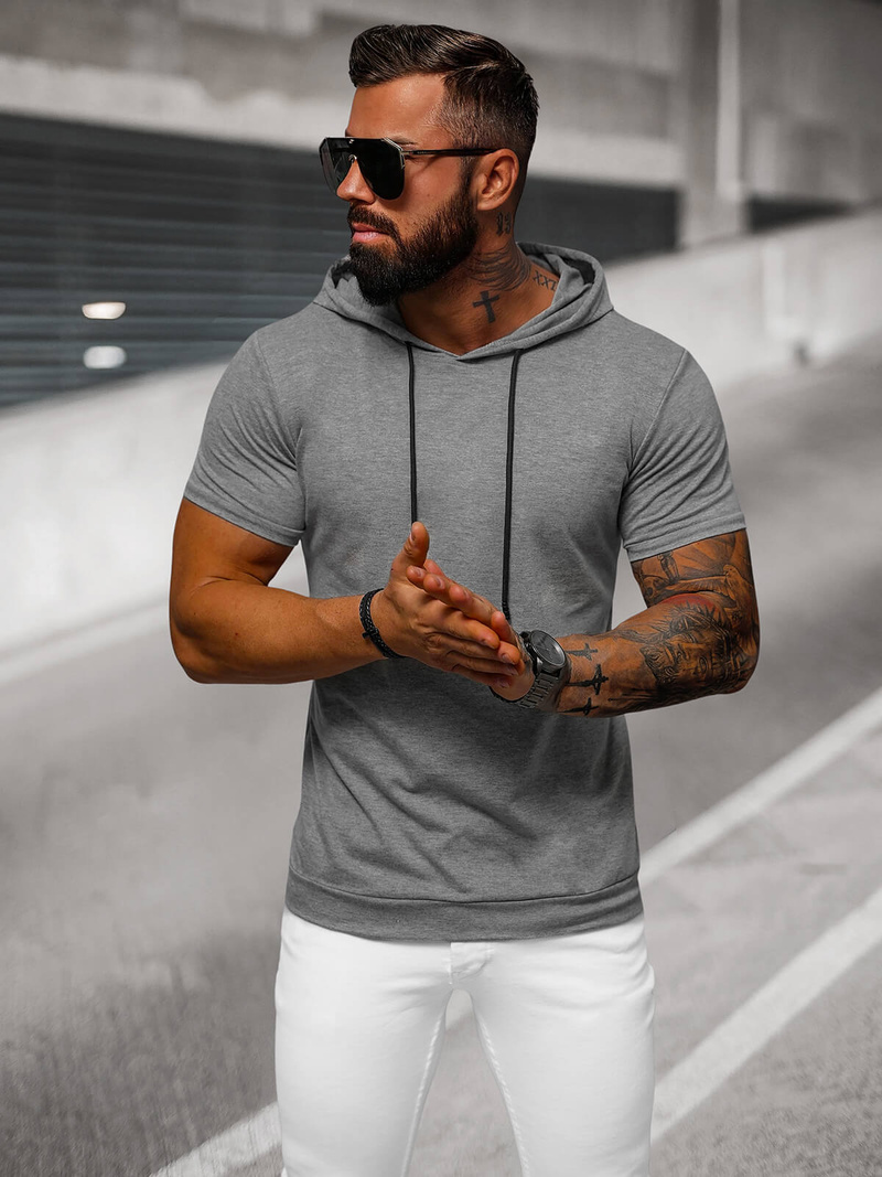 Футболка чоловіча графіт OZONEE JS/8T955/5