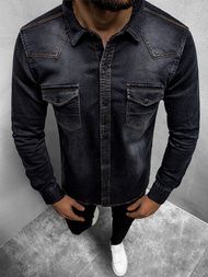 Сорочка чоловіча Чорна OZONEE O/3177