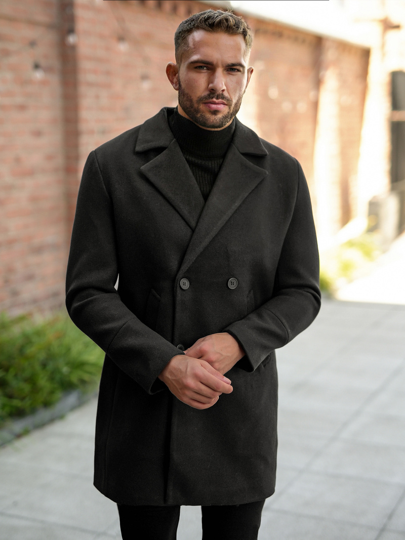 Płaszcz męski czarny OZONEE JS/11Z8269