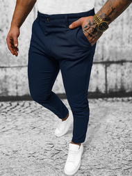 Spodnie męskie chino materiałowe granatowe OZONEE O/4000