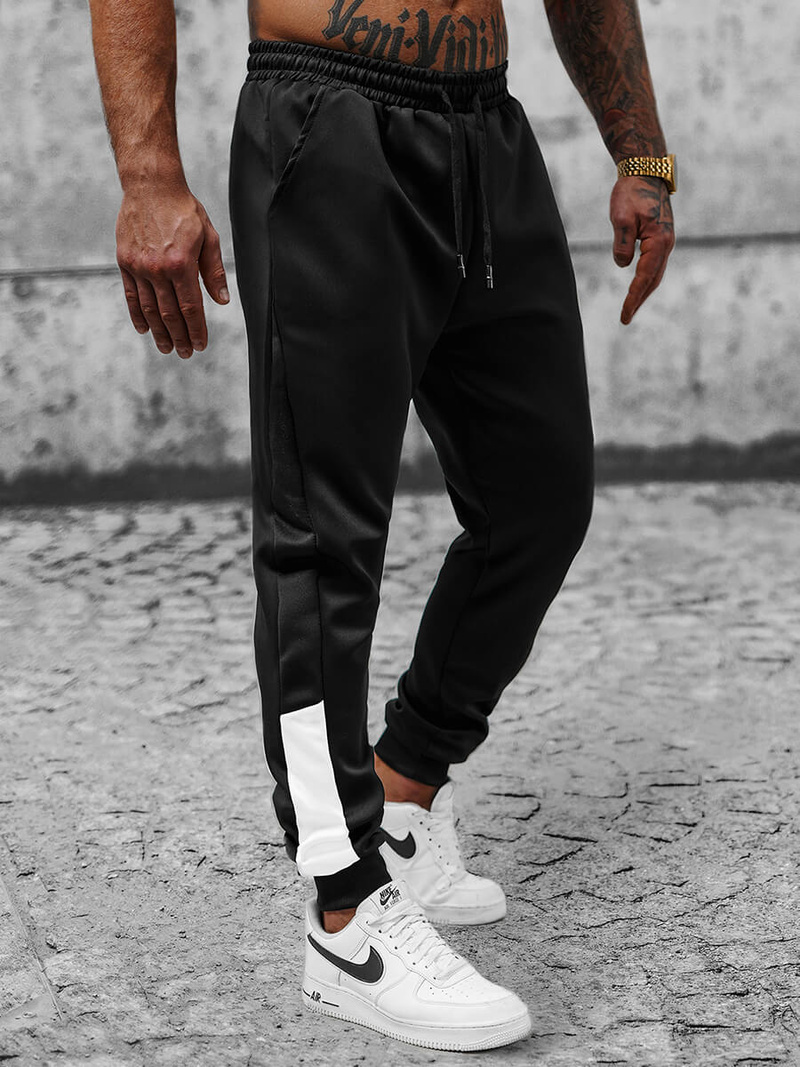 Spodnie dresowe męskie czarne OZONEE JS/8K173