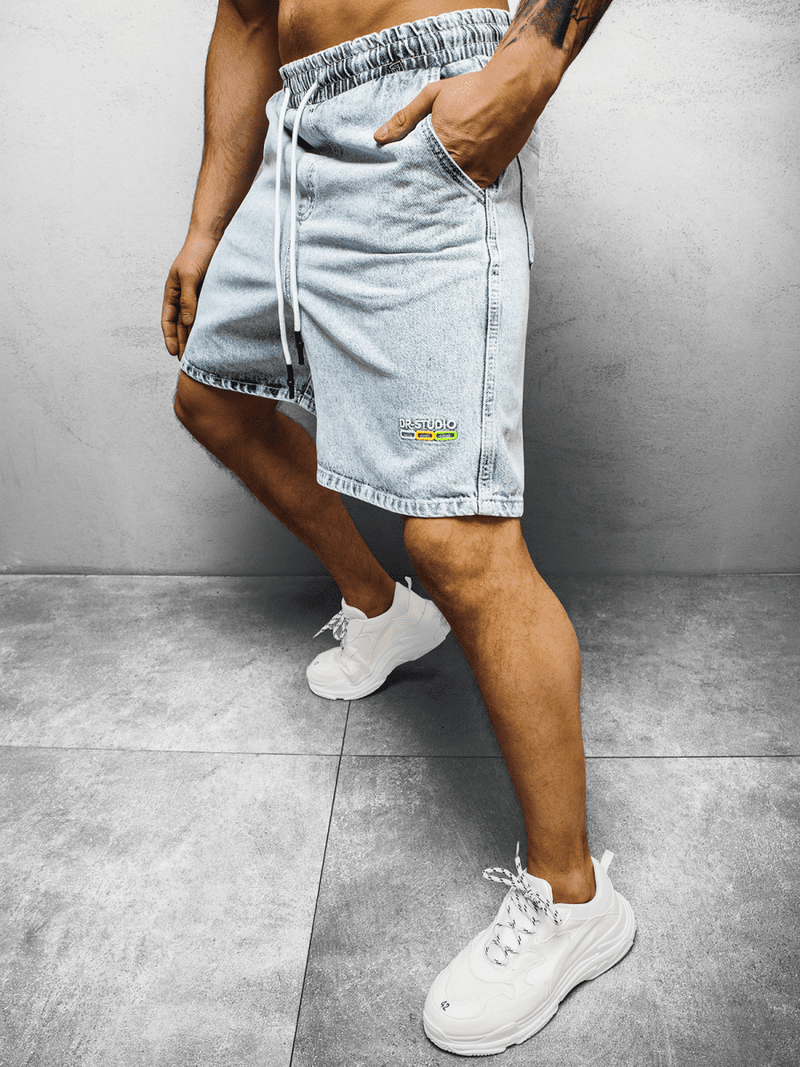 Spodenki męskie jeansowe jasnoniebieskie OZONEE DR/17103