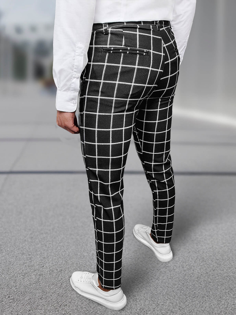 Spodnie męskie chino materiałowe czarne OZONEE DJ/5522Z